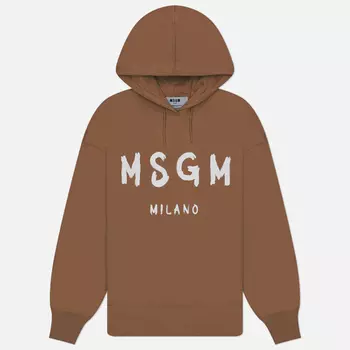 Женская толстовка MSGM MSGM Milano Brush Stroke Hoodie, цвет коричневый, размер L