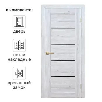 Дверь межкомнатная глухая Artens Брио 60x200 см ПВХ цвет сосна тоскана с замком и петлями