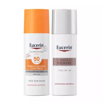 Eucerin Набор "Против пигментации": крем дневной SPF 30+, 50 мл + солнцезащитный флюид SPF 50+, 50 мл (Eucerin, SUN Protection)