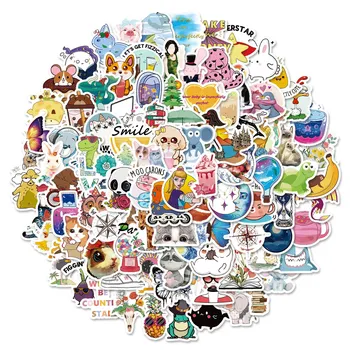 100 Small Size All Kinds Of Cute Little Animals Mix And Match Cartoon Stickers Hand Account Computer Decorative Stickers