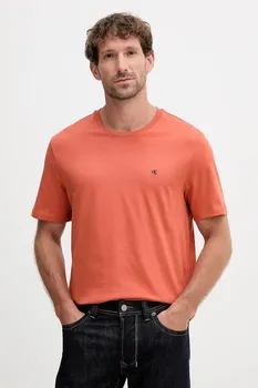 Хлопковая футболка Calvin Klein Jeans, оранжевый
