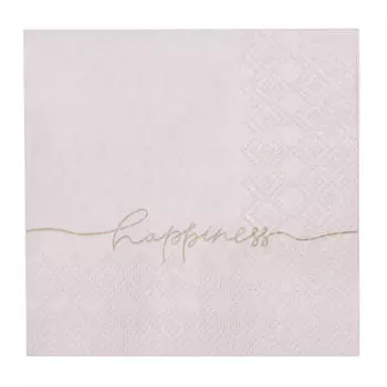 Салфетки бумажные, 21х21 см, 20 шт, бежевые, Happiness, Scroll