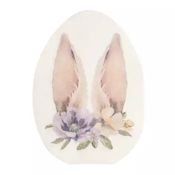 Салфетки бумажные, 33х33 см, 20 шт, белые, Яйцо, Уши кролика, Easter