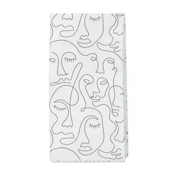 Салфетки бумажные, 33х33 см, 20 шт, прямоугольные, белые, Лица, Face