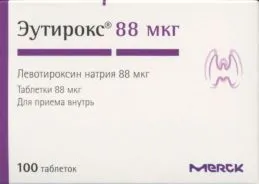 Эутирокс 88 мкг, 100 шт, таблетки