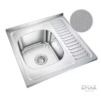Кухонная мойка Emar Steel T6060LQ Decor серый