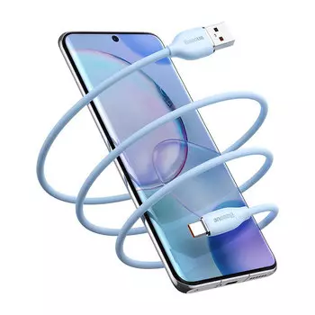 Кабель Baseus Jelly Liquid USB - Type-C 100W 2м Синий CAGD010103