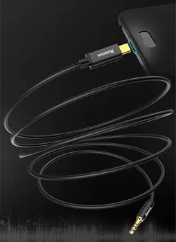 Кабель Baseus M01 Type-C - miniJack Чёрный CAM01-01