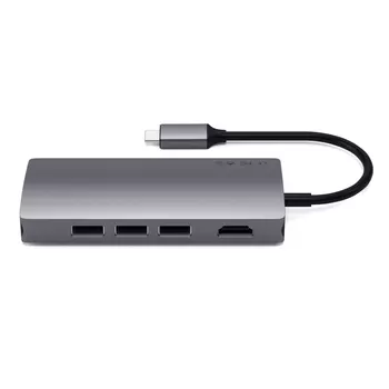 Хаб Satechi Aluminum Multi-Port Adapter V2 Серый ST-TCMA2M