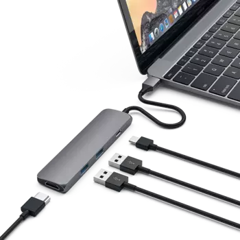 Хаб Satechi Slim Aluminum Multi-Port Adapter Type-C/2хUSB 3.0/ HDMI 4K Серый ST-CMAM