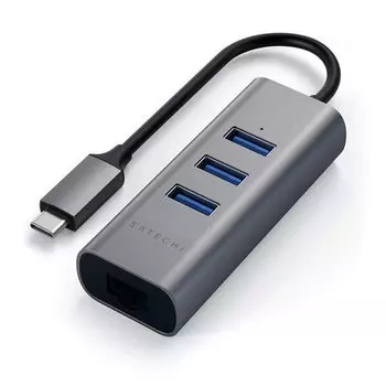 Хаб Satechi Type-C 2-IN-1 USB HUB With Ethernet Серый ST-TC2N1USB31AM