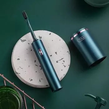 Электрическая зубная щетка со стерилизатором T-Flash UV Sterilization Toothbrush Зелёная Q-05