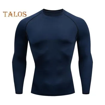 Мужской спортивный топ 3D Slim Fit Высокая эластичность Круглый вырез Быстросохнущий Длинные рукава Slim Fit Компрессионная футболка для коррекции фигуры Тренажерный зал Бег Баскетбол Футболка L красный