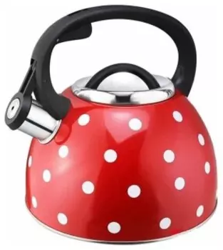 Чайник для плиты Mallony Maestria красный в белый горошек 2,5л