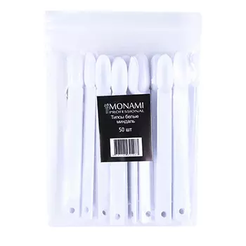 Monami Professional, Типсы «Миндаль», белые, 50 шт.