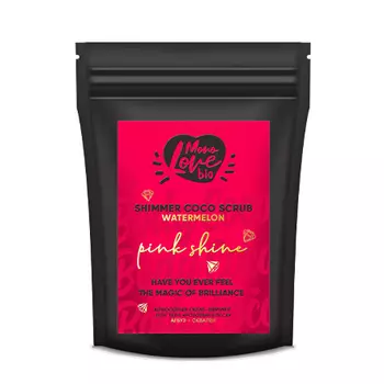 MonoLove Bio, Кокосовый скраб-шиммер для тела Pink Shine, 150 г