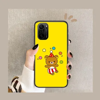 TOPLBPCS милый чехол для телефона rilakkuma для xiaomi redmi POCO F1 F2 F3 X3 Pro M3 9C 10T Lite NFC, черный силиконовый чехол на заднюю панель Prett mi 1 Poco F1