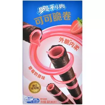 Вафельные трубочки Oreo: клубника