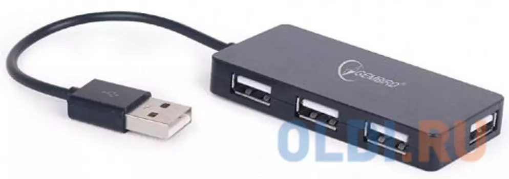 Концентратор USB 2.0 Gembird UHB-U2P4-03, 4 порта, блистер