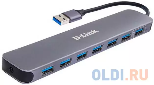 Концентратор USB 3.0 D-Link DUB-1370/B1A(B2A) 5 х USB 3.0 2 х USB 3.0 серый черный