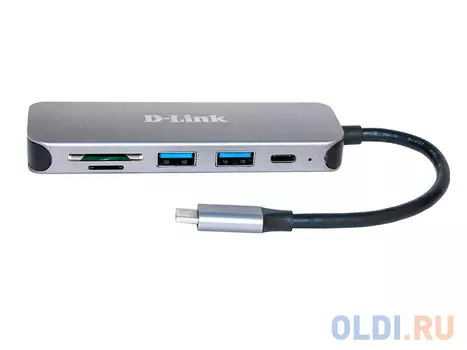 Концентратор USB Type-C D-Link DUB-2325/A1A 2 х USB 3.0 USB Type-C microSD SD серый