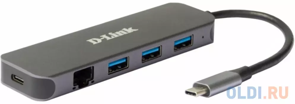 Концентратор USB Type-C D-Link DUB-2334/A1A 3 х USB 3.0 RJ-45 USB Type-C черный