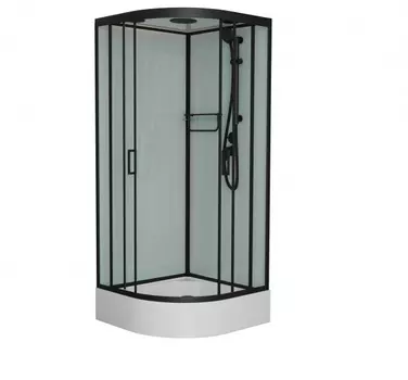 Душевая кабина Frank F409/1 Black 90x90x220 см, стекло прозрачное, профиль черный