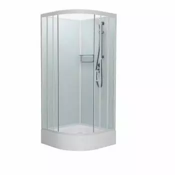 Душевая кабина Frank F409/1 White 90x90x215 см, стекло прозрачное, профиль белый