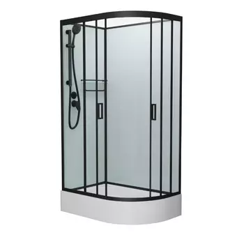 Душевая кабина Frank F412/1 L М Black без крыши