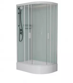 Душевая кабина Frank F412/1L White 120x80x220 см, стекло прозрачное, профиль белый