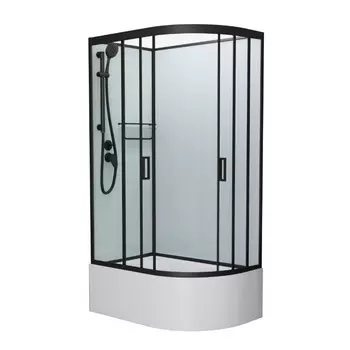 Душевая кабина Frank F412/2 L М Black без крыши