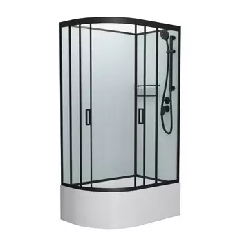 Душевая кабина Frank F412/2 R М Black без крыши