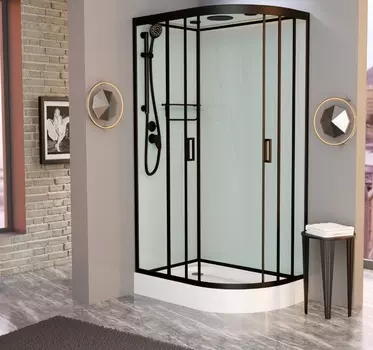 Душевая кабина Frank F412L М Black матовое стекло