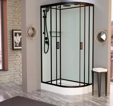 Душевая кабина Frank F418L М Black матовое стекло
