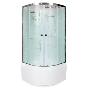 Душевая кабина DTO EM4590GM+EL 90х90х220 см, стекло с узором, профиль глянцевый хром