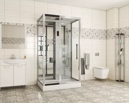 Душевая кабина Niagara Lux 7713W L 120x82 серебристый матовый