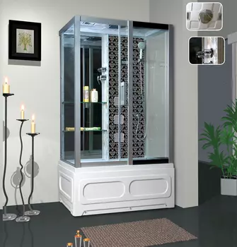 Душевая кабина Niagara Lux 7716B R 120x82 серебристый матовый, черный