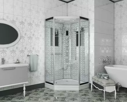 Душевая кабина Niagara Lux 7717W 100x100 хром, металлик