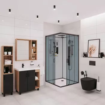 Душевая кабина Niagara Premium NG-6901-01GQ BLACK 90х90х210 черная