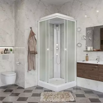 Душевая кабина Niagara Promo P90/13Q/MT 90х90 стекло матовое, профиль белый