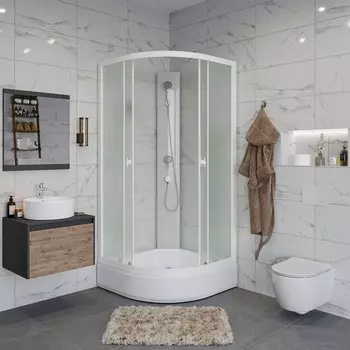 Душевая кабина Niagara Promo P90/26/MT/BK 90x90 белый профиль, стекло матовое
