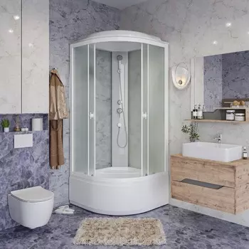 Душевая кабина Niagara Promo P90/40/MT 90х90 стекло матовое, профиль белый
