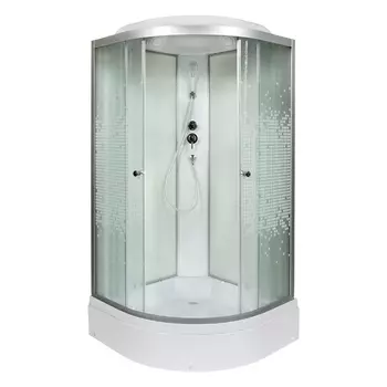 Душевая кабина DTO L710 100х100х215 см, стекло с узором, профиль матовый хром