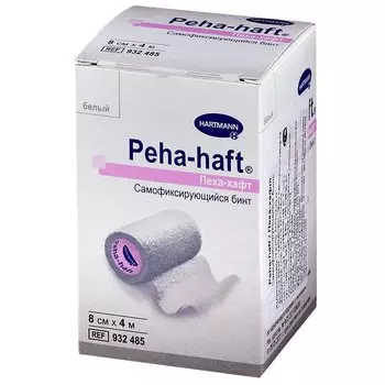 Пеха-хафт Бинт эластичный самофиксирующийся 8 см х 4 м Белый 1 шт
