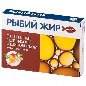 PL Рыбий жир с маслом зародышей пшеницы, облепихи и шиповника капсулы 100 шт