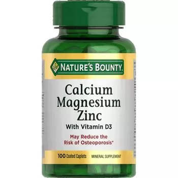 Nature's Bounty Кальций-Магний-Цинк таблетки 100 шт