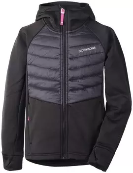 Куртка подростковая Didriksons TOVIK GS HYBRID HOODIE, черный, 502375