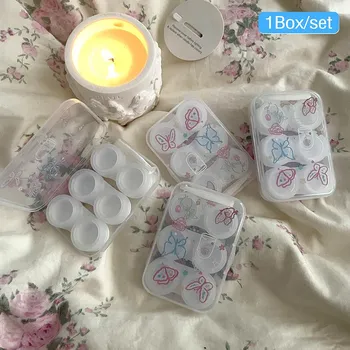 3 пары контактных линз Sweet Butterfly, футляр для хранения контактных линз, портативный футляр для девочек, дорожный набор для зрачков чёрный