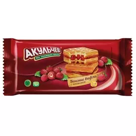 Вафли мягкие венские с земляникой Акульчев 100г