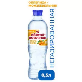 Вода питьевая негазированная с ароматом облепихи, жимолости и экстрактом можжевельника Святой Источник 0,5л